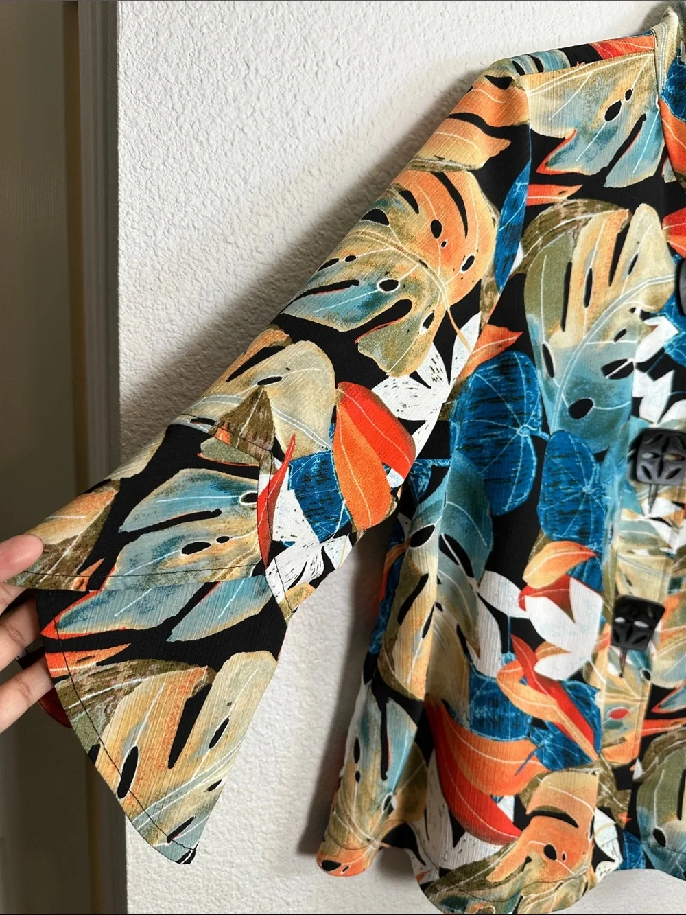 Joseph Ribkoff Tunic Button Up Swing Jacket Leaf Print Artsy Womens Size 12 - Picture 4 of 12